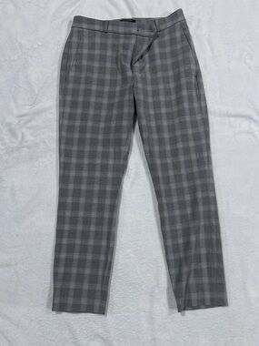 Banana Republic Gray Plaid Straight-Leg Dress Pants